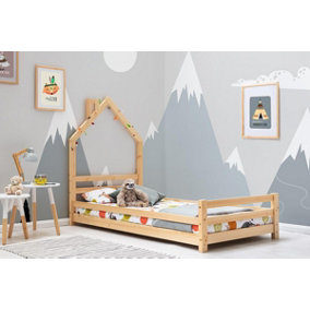 Juni Pine Kids Wooden House Style Single Bed Frame 3ft