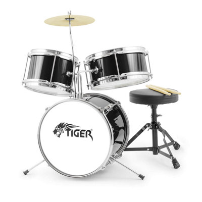 Junior Kids Drum Kit, 3 Piece Beginners Drum Set with Stool