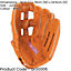 Junior Left Handed Baseball Fielders Glove Tan Vinyl Leather Double Cross Pocket