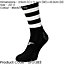JUNIOR Size 12-2 Hooped Stripe Football Crew Socks BLACK/WHITE Training Ankle