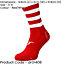 JUNIOR Size 3-6 Hooped Stripe Football Crew Socks RED/WHITE Training Ankle