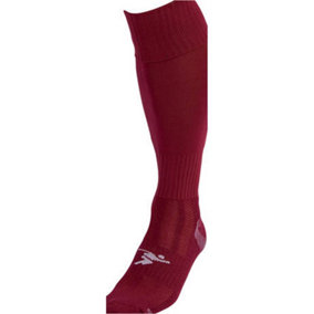 JUNIOR SIZE 3-6 Pro Football Socks - PLAIN MAROON - Ventilated Toe Protection