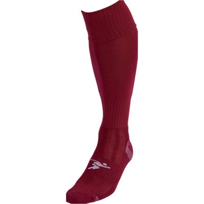 JUNIOR SIZE 8-11 Pro Football Socks - PLAIN MAROON - Ventilated Toe ...