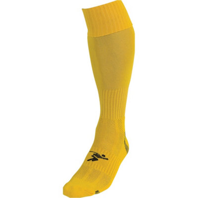 JUNIOR SIZE 8-11 Pro Football Socks - PLAIN YELLOW - Ventilated Toe ...