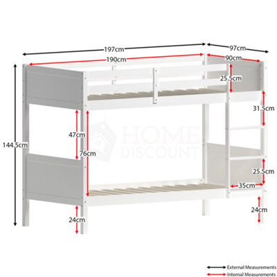 Rv bunk bed clearance size