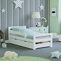 Junior Vida Taurus White Toddler Bed With Underbed Drawer Storage, 140 x 70cm