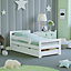 Junior Vida Taurus White Toddler Bed With Underbed Drawer Storage, 140 x 70cm