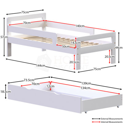 Junior bed hot sale size