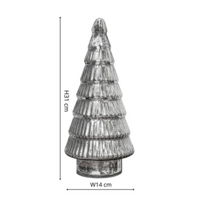Juniper Silver Glass Tree  H31cm D14cm Price Comparisons | Compare The Build