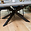 Jupiter Dining Table 150cm Industrial Faux Concrete Top Rectangular