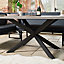 Jupiter Dining Table 180cm Industrial Faux Concrete Top Rectangular