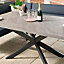 Jupiter Dining Table 180cm Industrial Faux Concrete Top Rectangular
