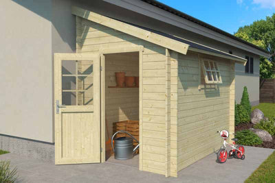 Jura-Log Cabin, Wooden Garden Room, Timber Summerhouse, Home Office - L214.6 x W295 x H267.9 cm