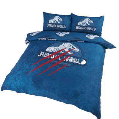 Jurassic World Claws Duvet Cover Set Blue (Double) DIY at B&Q