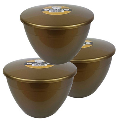 Just Pudding Basins Large Size 2 Pint Steam Pudding Basin with Lid Gold