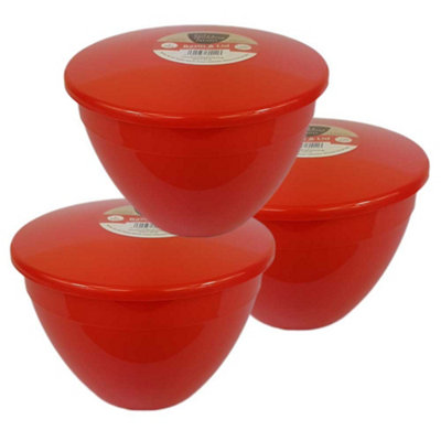 Just Pudding Basins Large Size 2 Pint Steam Pudding Basin with Lid Red