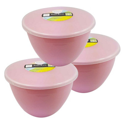 Just Pudding Basins Medium Sized Steaming Pudding Basin with Lid Pink