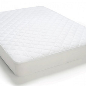 Just So Home 100% Pure All Cotton Cover and Fill Quilted Mattress Protector (Double)