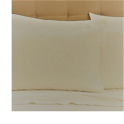 Just So Home 65cm 26" Square Euro Continental Pillowcase Pair (Cream)