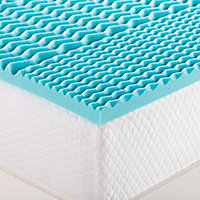 Just So Home Comfort 5 Zone Cool Blue Memory Foam Mattress Topper Orthopaedic Support Pain Relief (King)