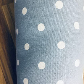 Just So Home Draught Excluder Fabric Cotton Various Designs Door Window Draught Cushion Guard (Dot Pale Blue)