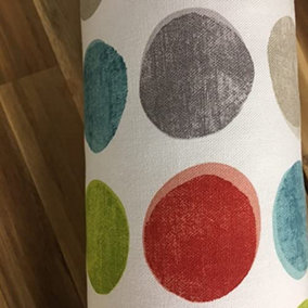 Just So Home Draught Excluder Fabric Cotton Various Designs Door Window Draught Cushion Guard (Spot Red/Grey Multi)