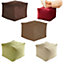 Just So Home Footstool Faux Suede Cube Pouffe Footrest  (Sand)