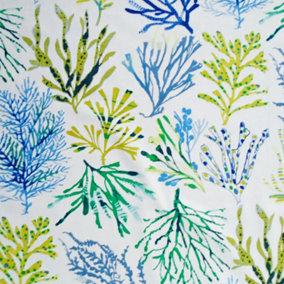Just So Home Garden/Kitchen Oilcloth Wipeable Tablecloth (Ocean Seaweed 132cm Square)