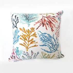 Just So Home Garden/Kitchen Scatter Cushion 43cm Zipped (Coral, Seaweed)