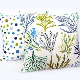Just So Home Garden/Kitchen Scatter Cushion 43cm Zipped (Ocean, Seaweed)