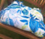 Just So Home Garden Outdoor Tobago Tropical Leaf Blue/Yellow Garden Seat Cushion