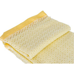 Just So Home Lightweight 100% Acrylic Cellular Blanket (Double 230 x 230cm, Lemon)