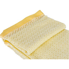 Just So Home Lightweight 100% Acrylic Cellular Blanket (King 260 x 230cm, Lemon)