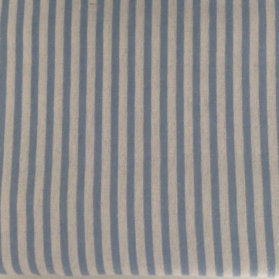 Just So Home Luxury 100% Brushed Cotton Flannelette Flat Sheet Patterned (Blue Stripe, King)