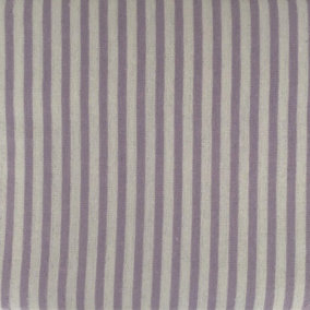 Just So Home Luxury 100% Brushed Cotton Flannelette Flat Sheet Patterned (Lavender Stripe, Double)