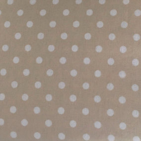 Just So Home Luxury Brushed 100% Cotton Flannelette Fitted Sheet Patterned (Natural Polka Dot, King)