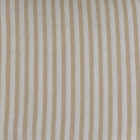 Just So Home Luxury Cotton Flannelette Fitted Sheet (Natural Stripe, Double)