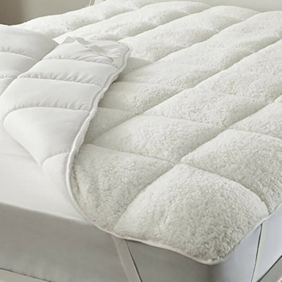 Just So Home Mattress Enhancer Topper Sherpa Fleece Quilted Reversible (King)