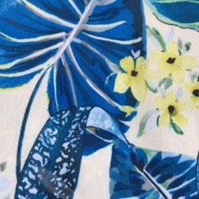 Just So Home Tobago Tropical Leaf Blue/Yellow Garden Outdoor Water Resistant Tablecloth (152cm x 213cm)