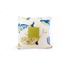 Just So Home Tooth Fairy Cushion Pillow With Pocket Cute Animal Designs (Whales)
