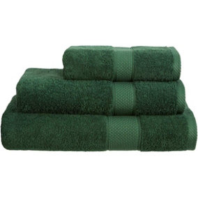 Just So Home Turkish Cotton Towels Pack of 2 (Bottle Green, Hand Towel )