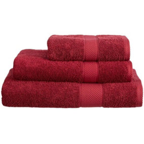 Just So Home Turkish Cotton Towels Pack of 2 (Burgundy, Hand Towel )