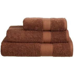 Just So Home Turkish Cotton Towels Pack of 2 (Chocolate Brown, Hand Towel )