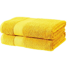 Just So Home Turkish Cotton Towels Pack of 2 (Gold, Bath Sheet )
