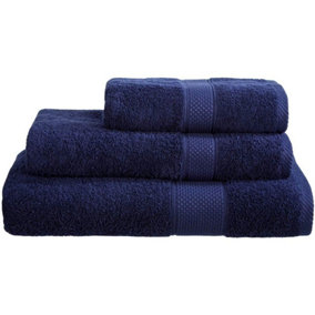 Just So Home Turkish Cotton Towels Pack of 2 (Navy, Bath Sheet )