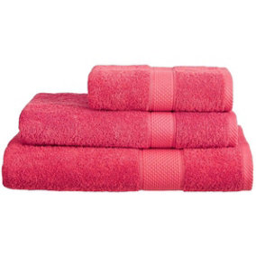 Just So Home Turkish Cotton Towels Pack of 2 (Raspberry, Hand Towel )