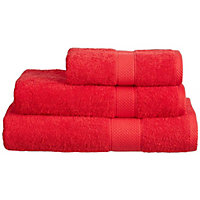Just So Home Turkish Cotton Towels Pack of 2 (Red, Jumbo Bath Sheet )
