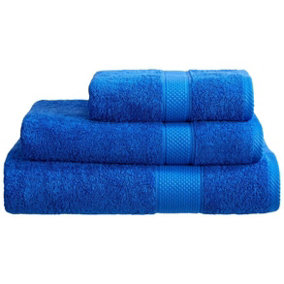 Just So Home Turkish Cotton Towels Pack of 2 (Royal Blue, Hand Towel )