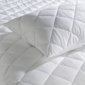 Just So Home Zipped 100% Pure All Cotton Cover and Fill Quilted Pillow Protector