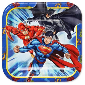 Justice League Paper Party Plates (Pack of 8) Multicoloured (One Size)